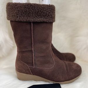 Lands’ End Womens Wedge Calf Boot